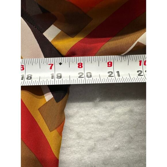 Rachel Kate Chevron Shift Dress M Retro Fall Colors 70s Style Geometric Print - Picture 4 of 8